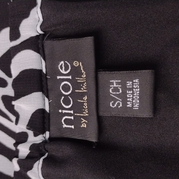 NICOLE BY NICOLE MILLER White Black Zebra Print Blouse Top Tank - Picture 7 of 8